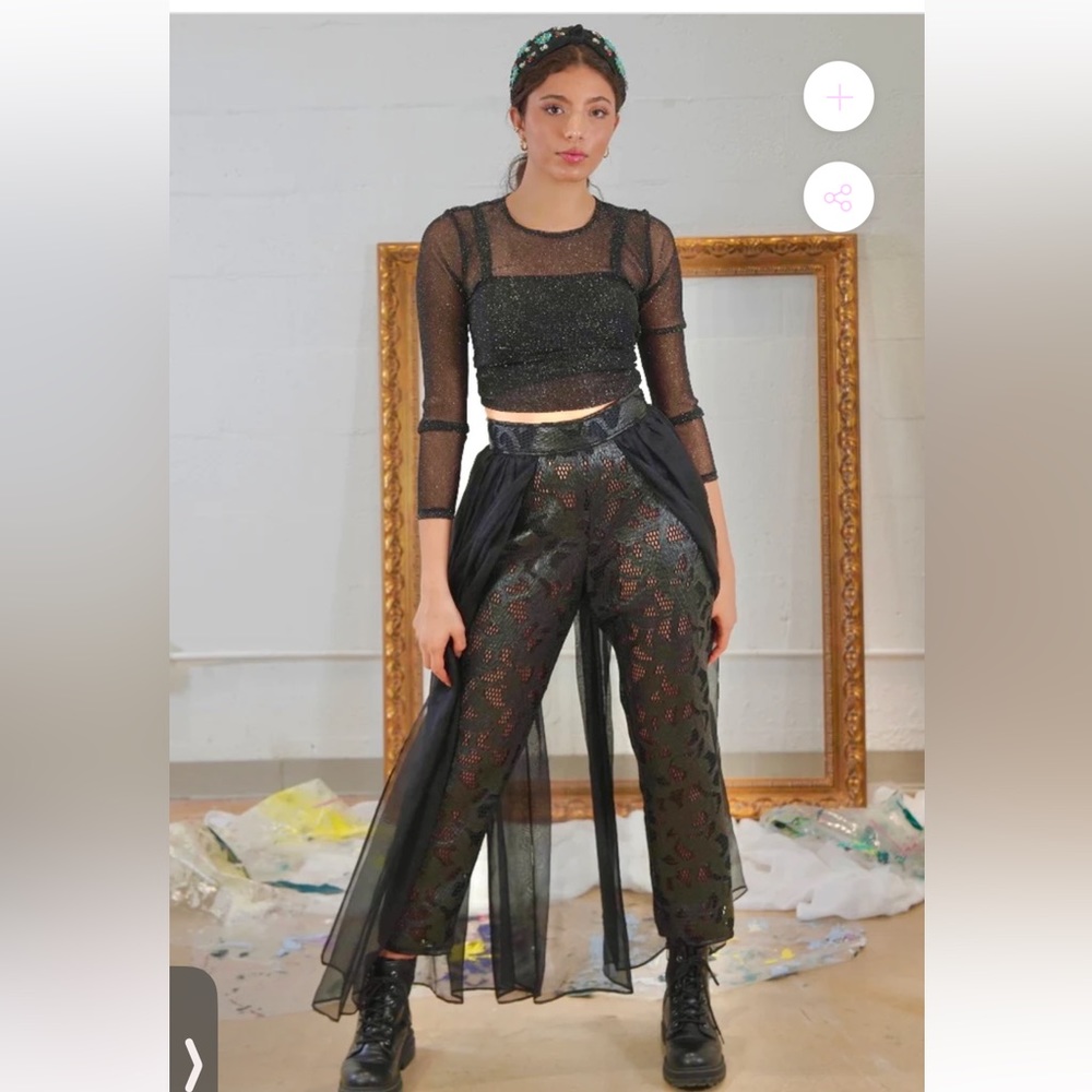 Anthropologie House of Perna Cassandra Trendy Street Black Skirt/Pants-Size XS - Picture 2 of 14
